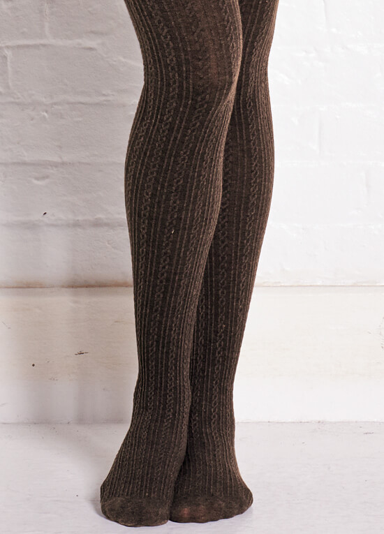 Cable Knit Maternity Tights in Dark Brown by Noppies