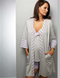 Maternal America - Rugby Stripe Maternity Robe