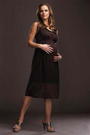 Maternal America - Sunday Rose Satin Trimmed Maternity Dress - ON SALE