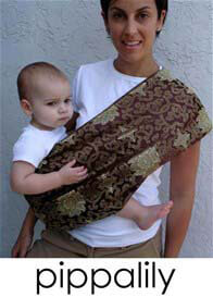 Pippalily - Luxe Brown Peony Baby Carrier - ON SALE