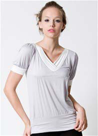 Dote - Slate Short Sleeve Nursing Top in Grey