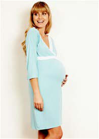 Trimester - Peony Lace Trim Maternity Nightie in Blue