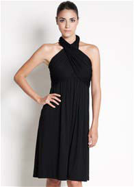 Dote - Sienna Halter Nursing/Maternity Dress in Black