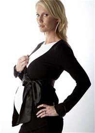 Seraphine - Elizabeth Jersey Maternity Jacket w Satin Belt - ON SALE