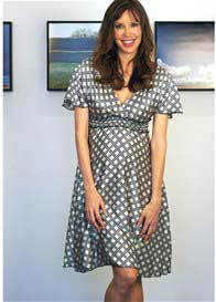 Childish - Silk Flutter Sleeve Geo-Print Maternity Dress
