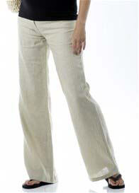 Seraphine - Linen Maternity Trousers with Rollover Band - 3 colours * ON SALE *