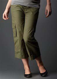 Soon Maternity - Maternity Band 3/4 Cargo in Khaki - ON SALE