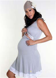 Quack - Lace Trim Nursing/Maternity Lounge Dress - 2 colours