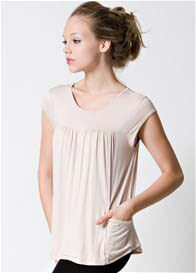 Dote - Lindsay Pocket Nursing Top in Beige