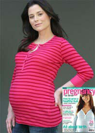1 In The Oven - Striped Maternity Henley ** ON THE COVER OF PREGNANCY + BIRTH MAG **