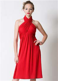 Dote - Sienna Halter Nursing/Maternity Dress in Red