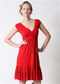 Dote - 9th Street Nursing/Maternity Dress in Red
