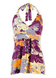 Milk - Nursing/Maternity Halter Top in Tropical print