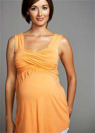Maternal America - Criss Cross Maternity Tank in Orange Sorbet