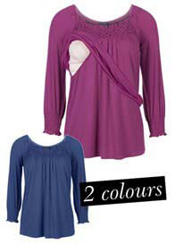 Milk - Beautiful Smocked Trimmed Maternity/Nursing Top