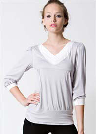 Dote - Slate Long Sleeve Nursing Top in Grey