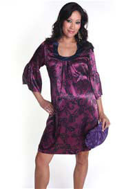 Everly Grey - Sonya Dress in Magenta Swirl - ON SALE