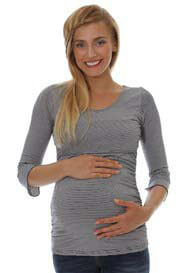 Quack - Jasper Nursing/Maternity Top in Navy Stripes