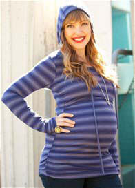 Quack Nursingwear - Aidan Hoodie in Navy Stripes  