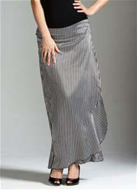 Trimester™ - Opulent Satin Wrap Maxi Skirt 