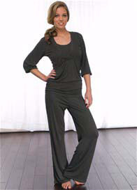 La Leche League - 2 pc Charcoal Nursing PJ Set