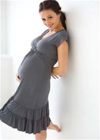 Belabumbum - Ruffle Nursing Dress in Gunmetal