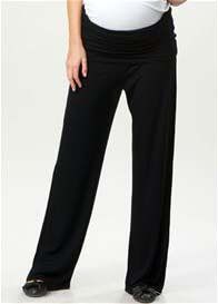 Crave - Rhea Black Jersey Foldover Trousers - ON SALE