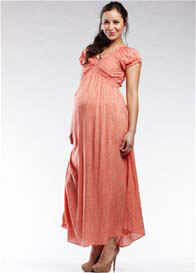 SOON Maternity - Jess Red Stripes Gathered Maxi Dress - ON SALE