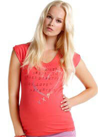Esprit - Heart Print Tee in Azalea