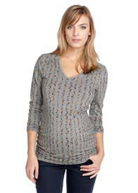 Esprit - Grey Stripe Print Top - ON SALE