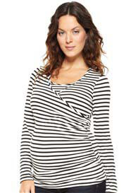 NOM - Surplice Nursing Tee in Black Stripes