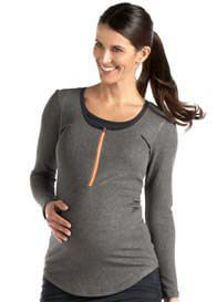 Molly Ades - Charcoal Zippered Nursing Top