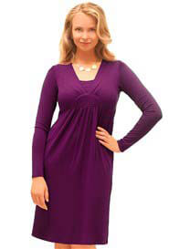 Milk Nursingwear - Radiant LS Nursing Dress in Purple