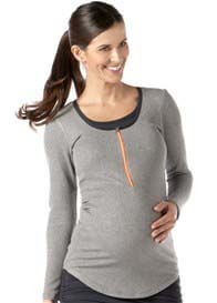 Molly Ades - Light Grey Zippered Nursing Top