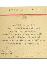 Dogeared - Its a Girl Make A Wish Silk Necklace w Robin Charm