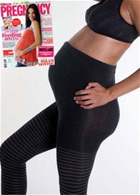 QueenBee - Maternity Leggings in Grey Stripe