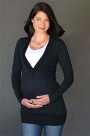 1 In The Oven - Long Sleeved Mini Dot Maternity Sweater in NAVY - ON SALE