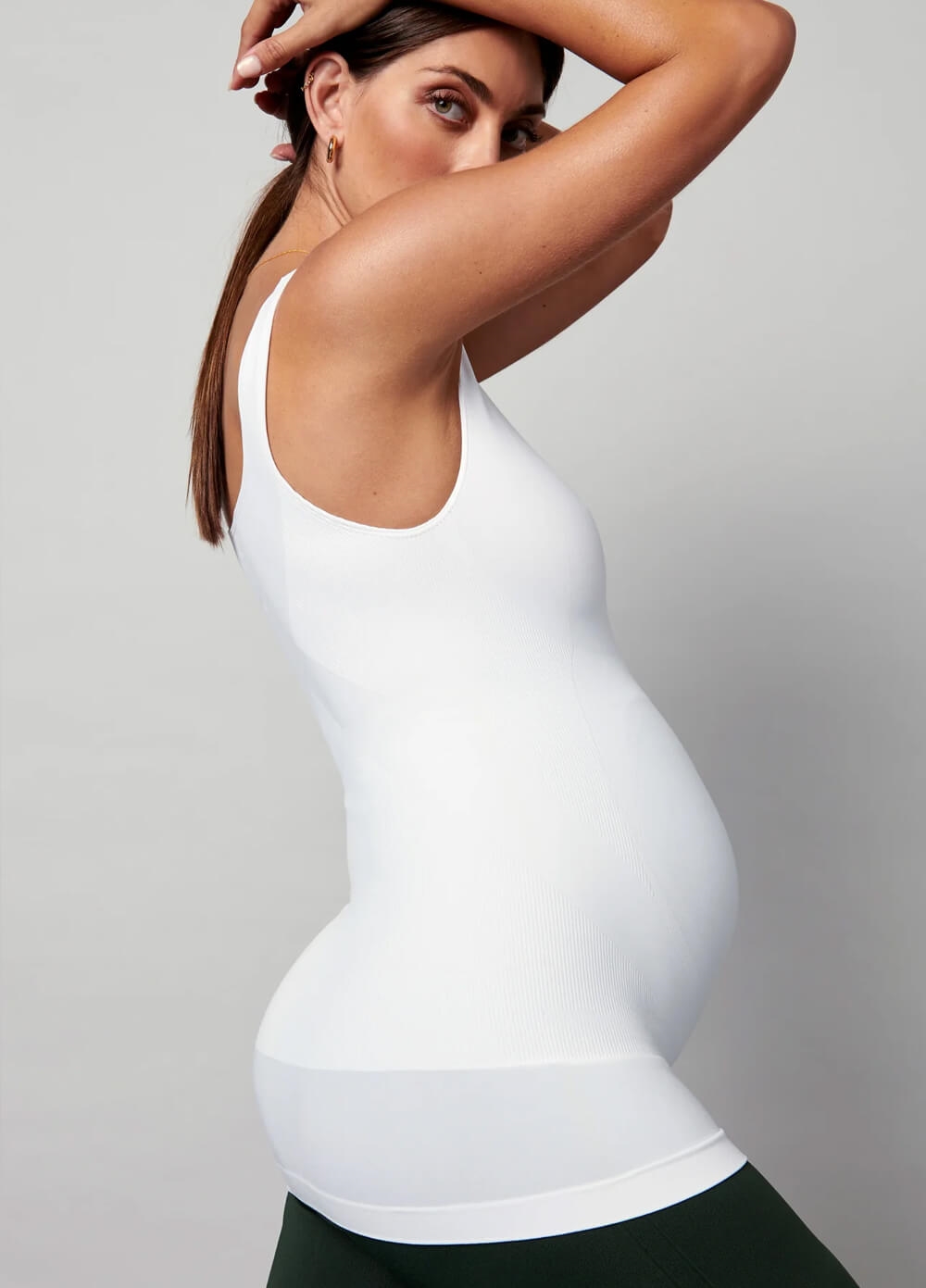 BodyStyler Maternity Belly Support Tank Top in White by Blanqi