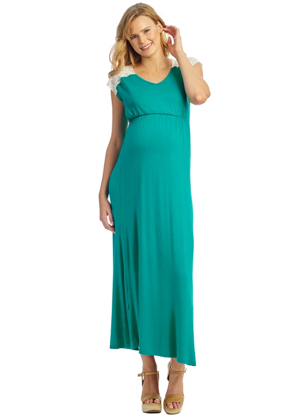 Everly Grey - Margaret Maternity Dress - Portofino Green | Queen Bee