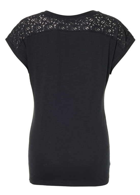 Dani Lace Insert Maternity Top in Charcoal by Noppies