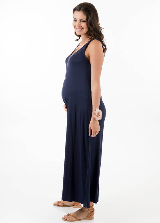 Heavenly Blue Maternity Maxi Dress by Trimester Clothing
