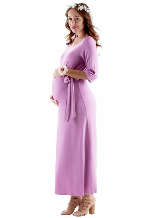 Sydney Maternity Maxi Dress in Persian Rose by Trimester Clothing