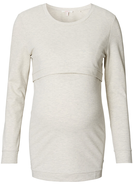 Pebble Grey Maternity Nursing Jumper by Esprit