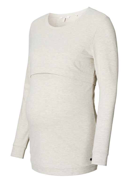 Pebble Grey Maternity Nursing Jumper by Esprit