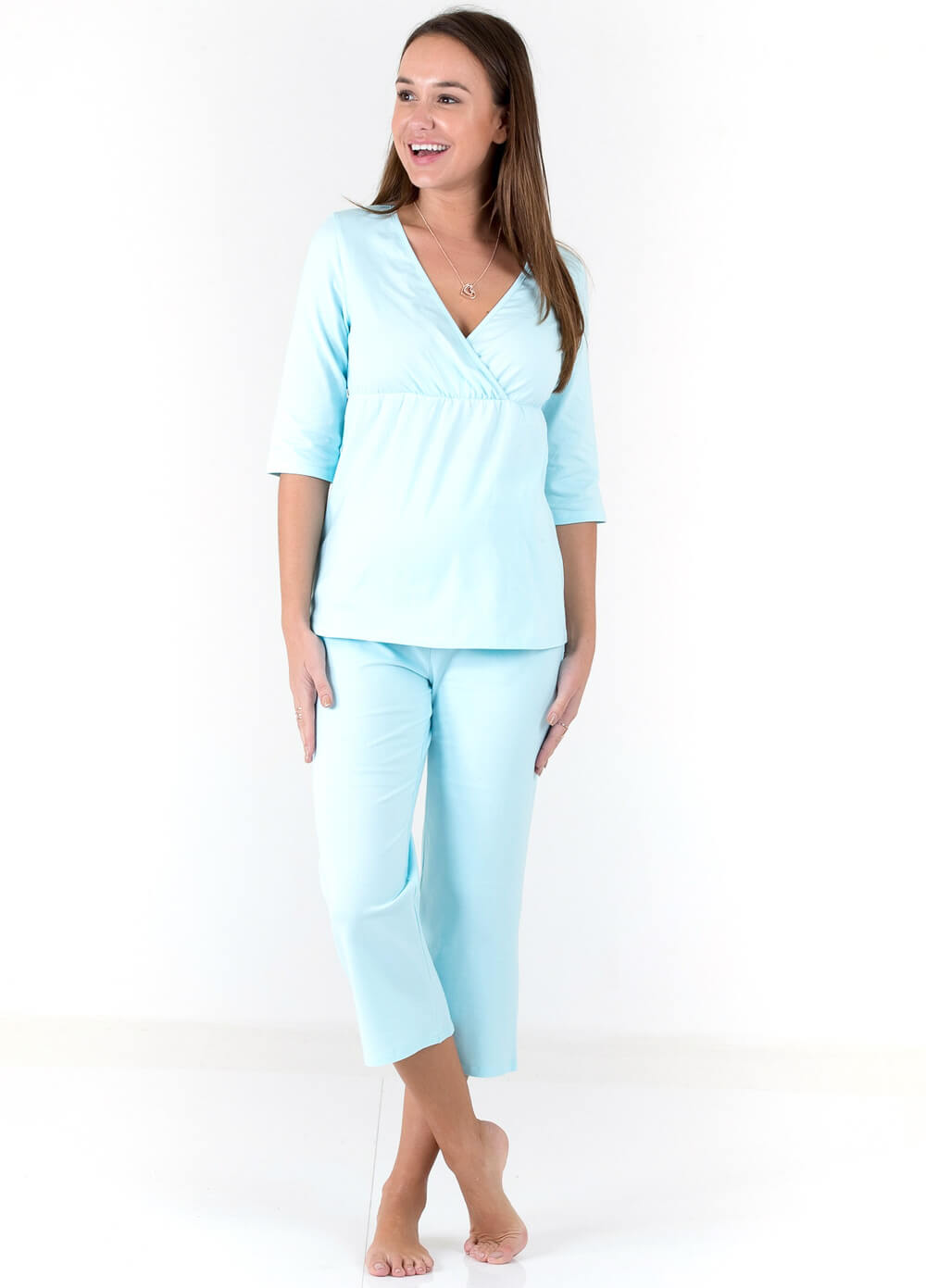 Pale Blue Maternity Nursing Pyjama Set by Dote Nursingwear