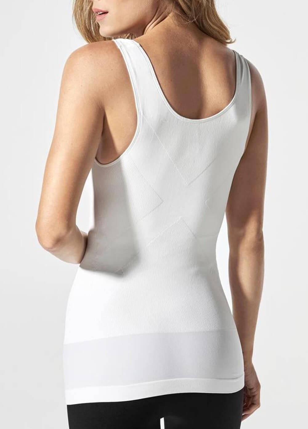 Postpartum Pull Down Nursing Support Tank Top In White By Blanqi