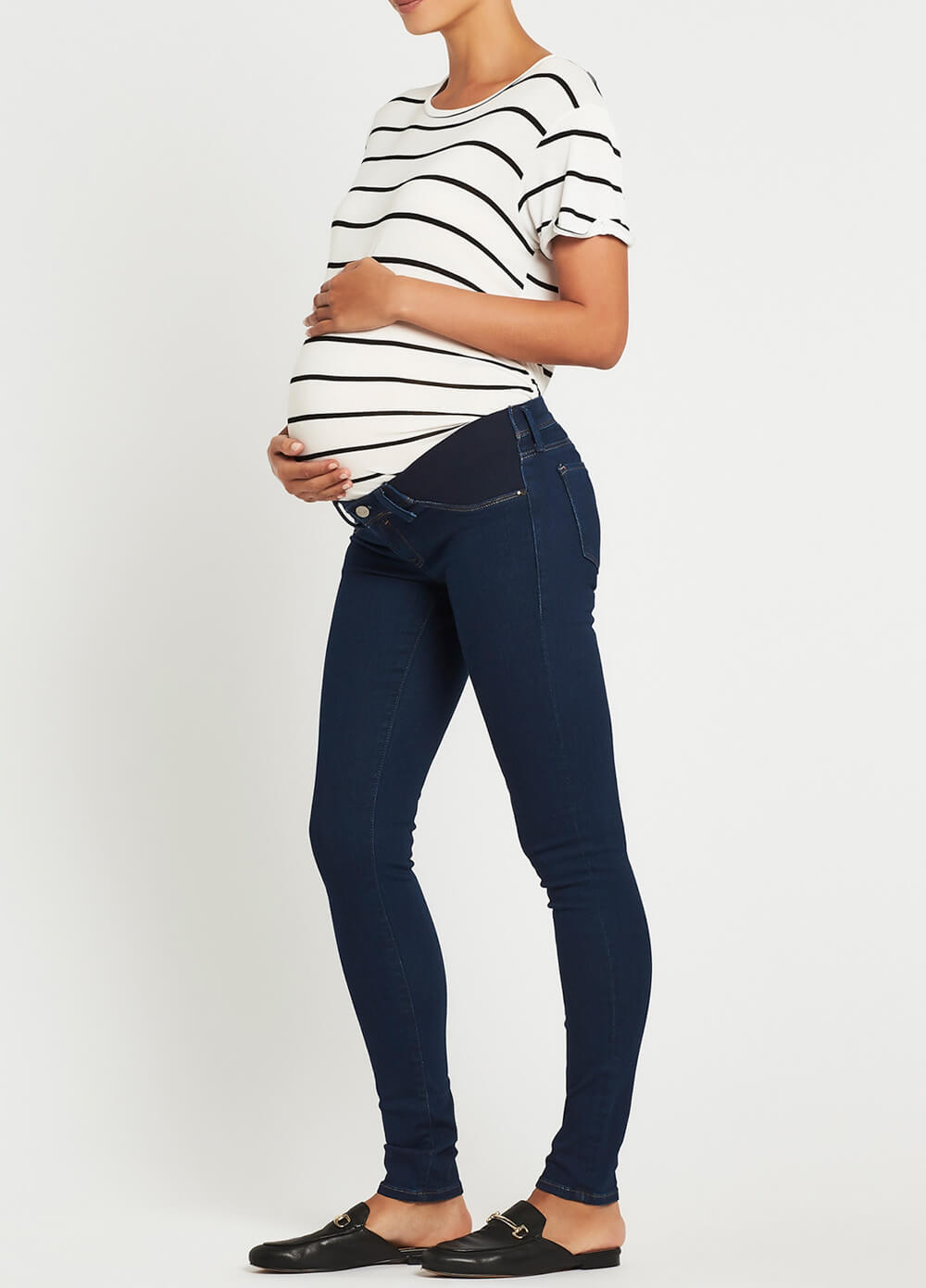 Reina Shaded Rinse Gold Lux Move Skinny Maternity Jeans by Mavi
