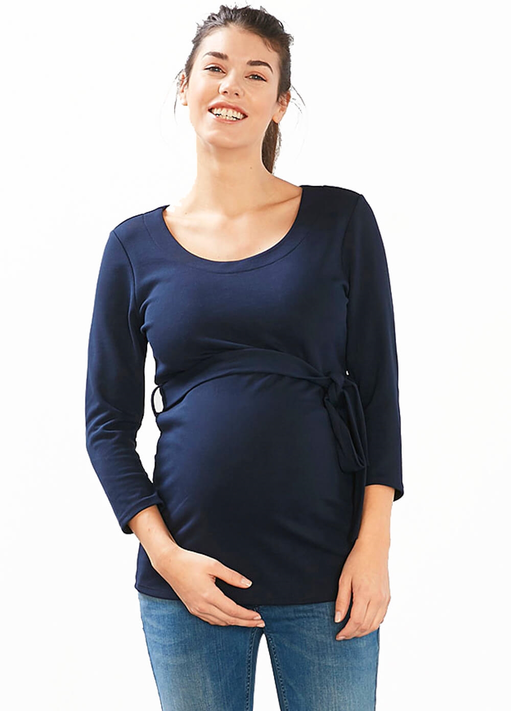 Belted Maternity Top in Night Blue by Esprit