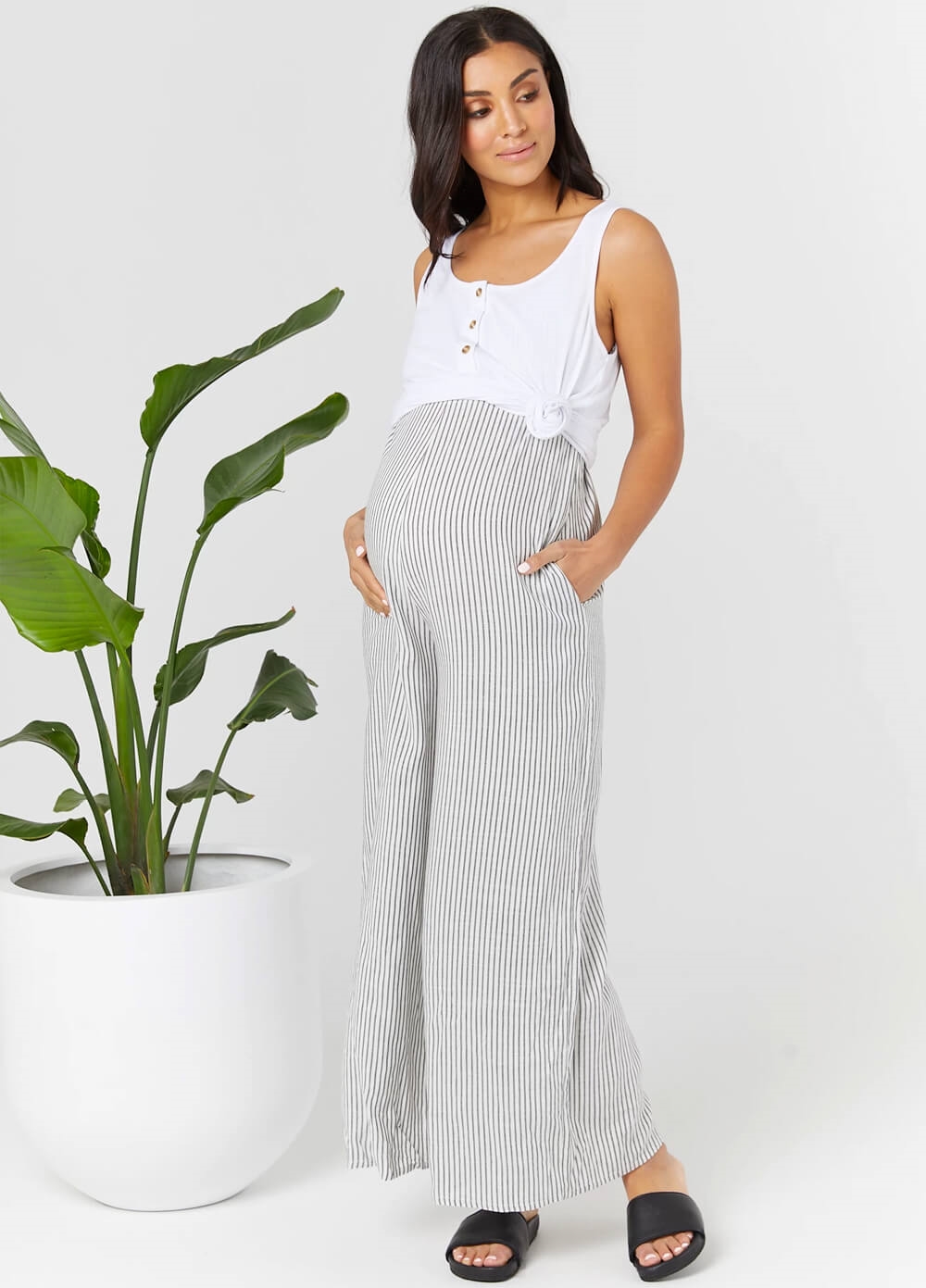 white pregnancy jumpsuit