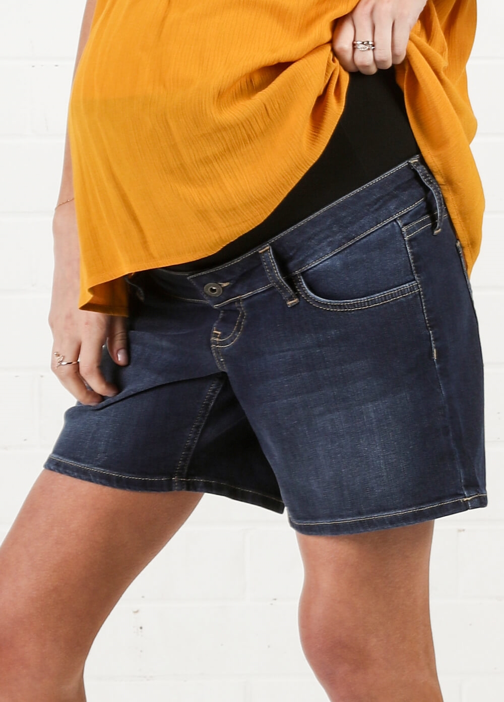 Mums & Bumps - Blanqi - Maternity Belly Support Jeans Shorts